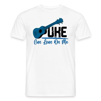 Uke Can Lean On Me Ukulele Player Hawaiian Musicia - T-shirt homme - blanc - Devant - AI Model Male 178 dark (178cm)