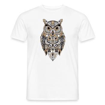 Eule schwarz und gold tolle Geschenkidee - Männer T-Shirt - Weiß - Vorne - AI Model Male 178 dark (178cm)