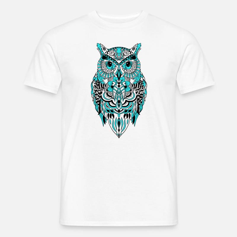 Eule Mandala Style tolle Geschenkidee - Männer T-Shirt - Weiß