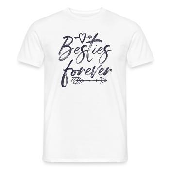 Besties forever - Men's T-Shirt - white - Front - AI Model Male 178 dark (178cm)