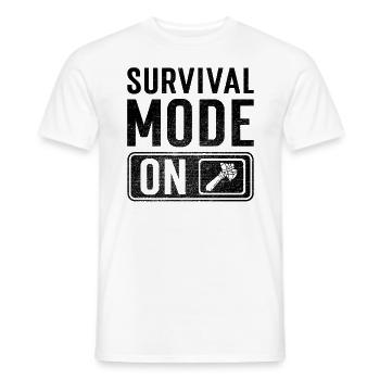Survival Mode on - Men's T-Shirt - white - Front - AI Model Male 178 dark (178cm)