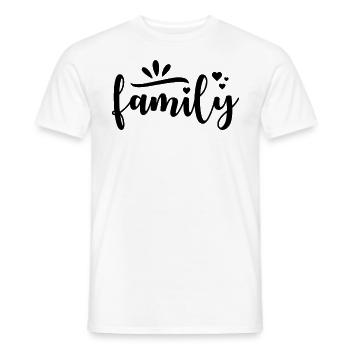 Texte de famille avec des cœurs - T-shirt homme - blanc - Devant - AI Model Male 178 dark (178cm)