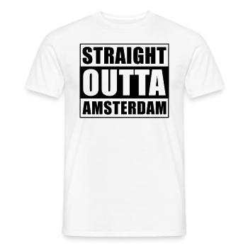 Tout droit sorti d’Amsterdam - T-shirt homme - blanc - Devant - AI Model Male 178 dark (178cm)