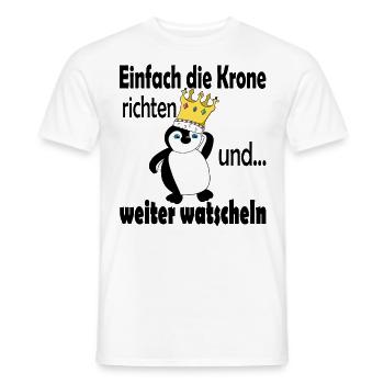 Einfach die Krone richten | Pinguin - Männer T-Shirt - Weiß - Vorne - AI Model Male 178 dark (178cm)