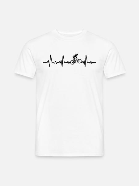 Mountainbike herzschlag mountainbiker MTB - Männer T-Shirt - Weiß