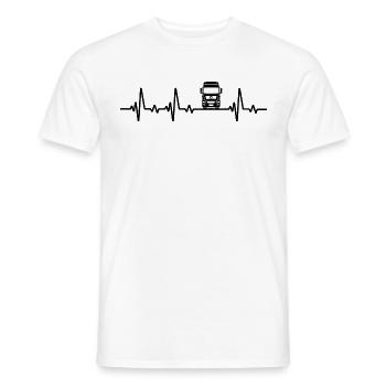 Truck Driver Heartbeat Truck Truck Truck Driver - Men's T-Shirt - white - Front - AI Model Male 178 dark (178cm)