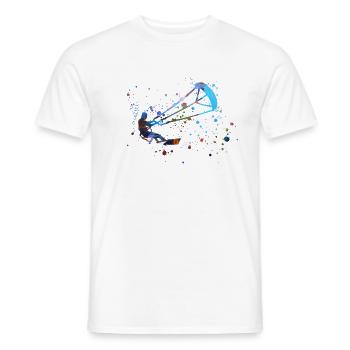 kitesurf, surf, surfeur, vague, bleu, graffiti, bla - T-shirt homme - blanc - Devant - AI Model Male 178 dark (178cm)
