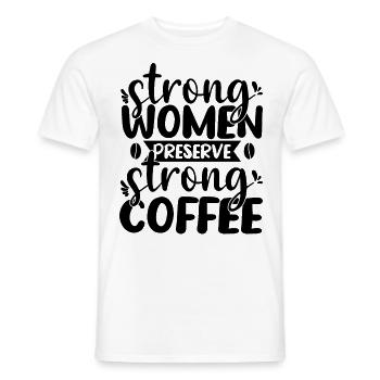 Les femmes fortes préservent le café fort - T-shirt homme - blanc - Devant - AI Model Male 178 dark (178cm)