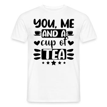 Toi, moi et une tasse de thé - T-shirt homme - blanc - Devant - AI Model Male 178 dark (178cm)