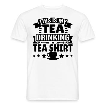 Ceci est ma chemise de thé à boire du thé - T-shirt homme - blanc - Devant - AI Model Male 178 dark (178cm)