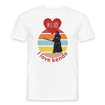 I love kendo - Men's T-Shirt - white - Front - AI Model Male 178 dark (178cm)
