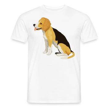 Schwarzer gelber Hund Beagle Haustier Tier Säugetier Fell - Männer T-Shirt - Weiß - Vorne - AI Model Male 178 dark (178cm)