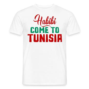 Habibi Come To Tunisia - T-shirt homme - blanc - Devant - AI Model Male 178 dark (178cm)