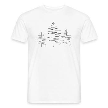Arbre Lineart - T-shirt homme - blanc - Devant - AI Model Male 178 dark (178cm)