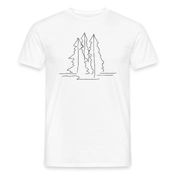 Baum Wald Lineart - Männer T-Shirt - Weiß - Vorne - AI Model Male 178 dark (178cm)