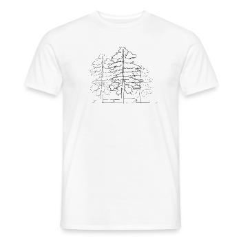 Baum Wald Lineart - Männer T-Shirt - Weiß - Vorne - AI Model Male 178 dark (178cm)