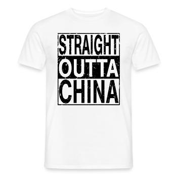Chine Tout droit sorti de la Chine - T-shirt homme - blanc - Devant - AI Model Male 178 dark (178cm)