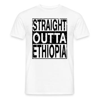Ethiopia Straight outta Ethiopia - Men's T-Shirt - white - Front - AI Model Male 178 dark (178cm)
