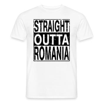 Roumanie Tout droit sorti de Roumanie - T-shirt homme - blanc - Devant - AI Model Male 178 dark (178cm)