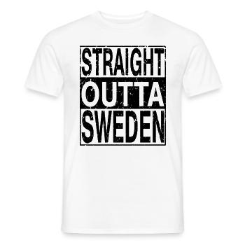 Suède Tout droit sorti de Suède - T-shirt homme - blanc - Devant - AI Model Male 178 dark (178cm)