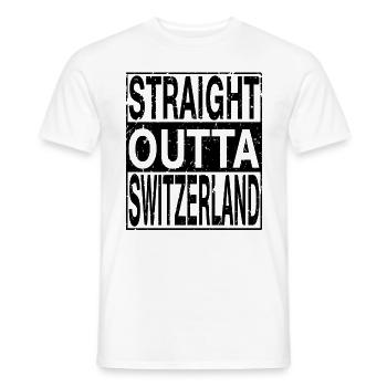 Suisse Tout droit sortie Suisse - T-shirt homme - blanc - Devant - AI Model Male 178 dark (178cm)