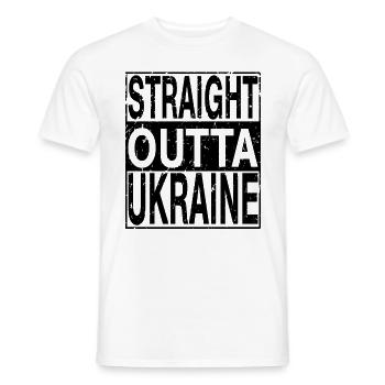 Ukraine Straight outta Ukraine - Männer T-Shirt - Weiß - Vorne - AI Model Male 178 dark (178cm)