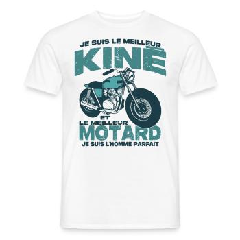 Le meilleur motard et le meilleur kiné - T-shirt homme - blanc - Devant - AI Model Male 178 dark (178cm)