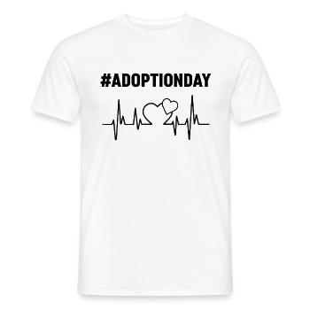 Adoption Day Heartbeat Hearts Together Staying - Men's T-Shirt - white - Front - AI Model Male 178 dark (178cm)