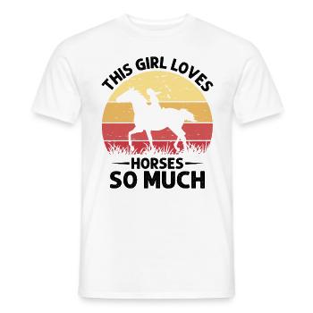 This girl loves horses so much Western culture - Men's T-Shirt - white - Front - AI Model Male 178 dark (178cm)