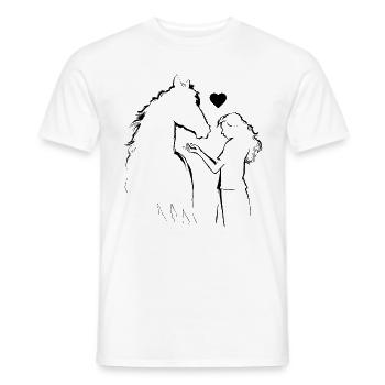 Life is better with horses heart loves the - Men's T-Shirt - white - Front - AI Model Male 178 dark (178cm)