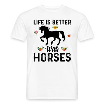 Das Leben Ist Besser Mit Pferden Power Horse - Männer T-Shirt - Weiß - Vorne - AI Model Male 178 dark (178cm)
