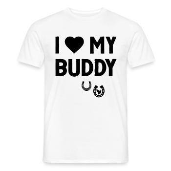 J’aime mon copain signe de cœur de sabots de cheval - T-shirt homme - blanc - Devant - AI Model Male 178 dark (178cm)