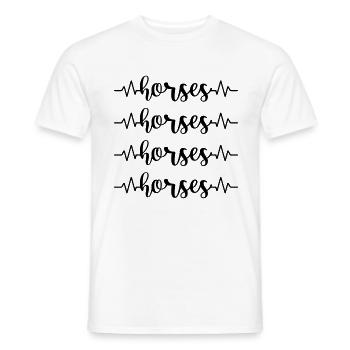 Chevaux Cheval à fond noir Animal - T-shirt homme - blanc - Devant - AI Model Male 178 dark (178cm)