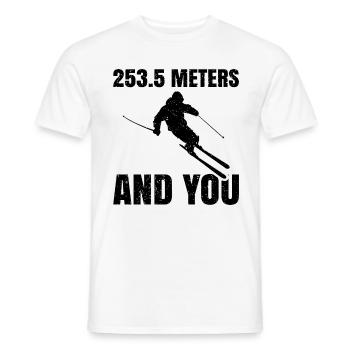 253,5 mètres et vous skiez - T-shirt homme - blanc - Devant - AI Model Male 178 dark (178cm)