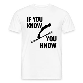 If you know you can ski Champ - Men's T-Shirt - white - Front - AI Model Male 178 dark (178cm)