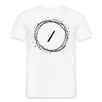 1 - Men's T-Shirt - white - Front - AI Model Male 178 dark (178cm)