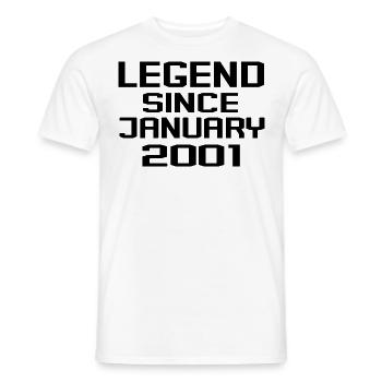 Vintage Legend depuis janvier 2001 - T-shirt homme - blanc - Devant - AI Model Male 178 dark (178cm)