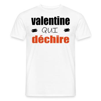 Valentine Qui Déchire Couple Saint Valentin Humour - T-shirt homme - blanc - Devant - AI Model Male 178 dark (178cm)