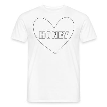 Honey Heart - T-shirt homme - blanc - Devant - AI Model Male 178 dark (178cm)