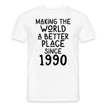 Rendre le monde meilleur depuis 1990 - T-shirt homme - blanc - Devant - AI Model Male 178 dark (178cm)