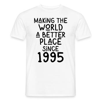 Making the World a better place since 1995 - Männer T-Shirt - Weiß - Vorne - AI Model Male 178 dark (178cm)