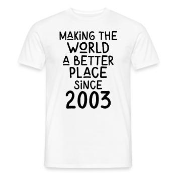 Rendre le monde meilleur depuis 2003 - T-shirt homme - blanc - Devant - AI Model Male 178 dark (178cm)
