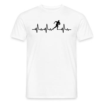 Joueur de rugby Heartbeat Rugby - T-shirt homme - blanc - Devant - AI Model Male 178 dark (178cm)