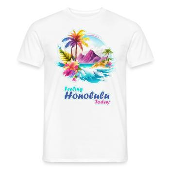 Sommertraum am Meer, strahlende Farben, Honolulu - Männer T-Shirt - Weiß - Vorne - AI Model Male 178 dark (178cm)