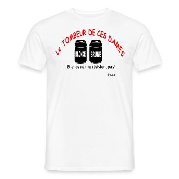 Tombeur de ces dames / humour / drôle / apéro - T-shirt homme - blanc - Devant - AI Model Male 178 dark (178cm)