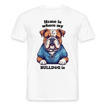 La maison est l’endroit où se trouve mon bouledogue - T-shirt homme - blanc - Devant - AI Model Male 178 dark (178cm)