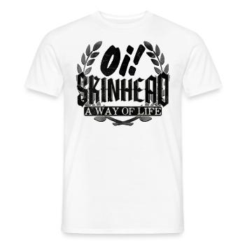 Oi Skinhead - Men's T-Shirt - white - Front - AI Model Male 178 dark (178cm)