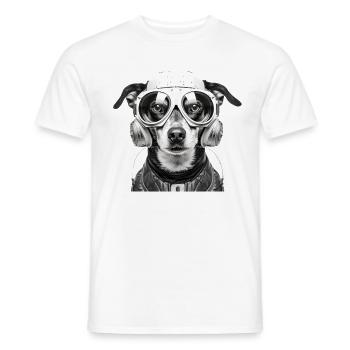 Hundepilot Vintage Minimalismus echt realistisch - Männer T-Shirt - Weiß - Vorne - AI Model Male 178 dark (178cm)