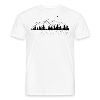 Geometric Mountains pine woods nature - Men's T-Shirt - white - Front - AI Model Male 178 dark (178cm)