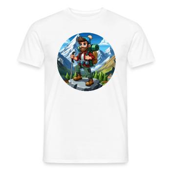 Randonneurs dans les Alpes - T-shirt homme - blanc - Devant - AI Model Male 178 dark (178cm)